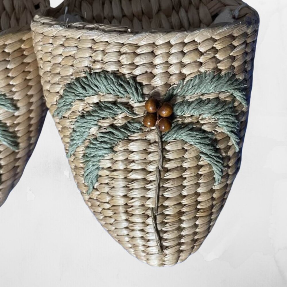 Tommy Bahama Woven Straw Palm Tree Sandals | Resort Coastal Cottagecore Tropical - Picture 2 of 11